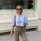 Slim Fit Versatile Bow Poplin Short Blouse
