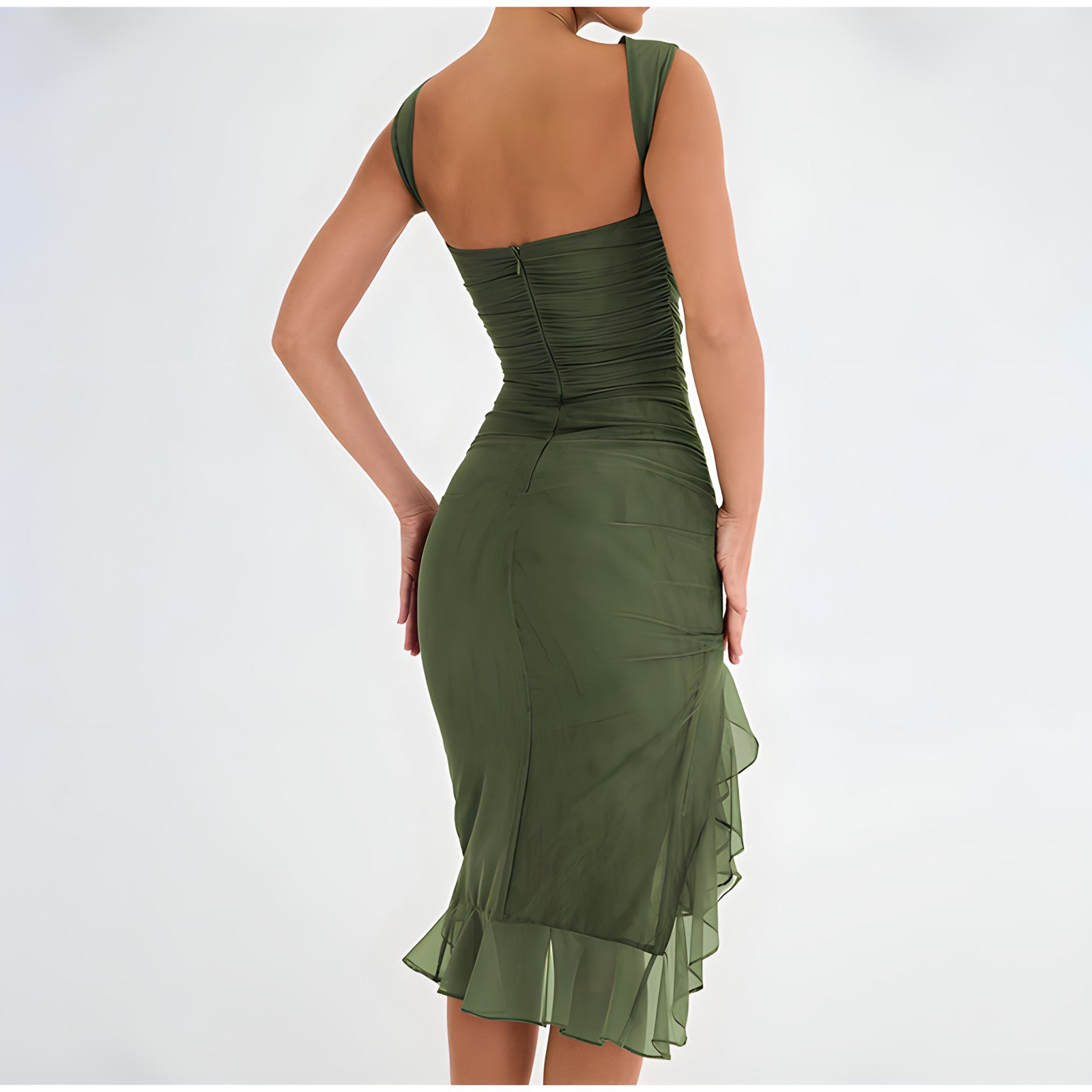 Penelope Effortless Midi Dress with Ruffles Boutique Collection