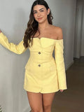 Off - Shoulder Blazer Dress Chic Style for Summer Parties