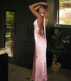 Satin Open Back Dress