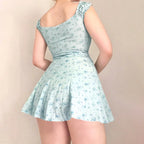Lace Trim Sweet Holiday Floral Dress