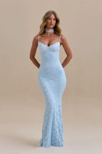 Spaghetti Strap Backless Maxi Dress