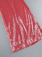 Halter Sheer Sequins Long Dress
