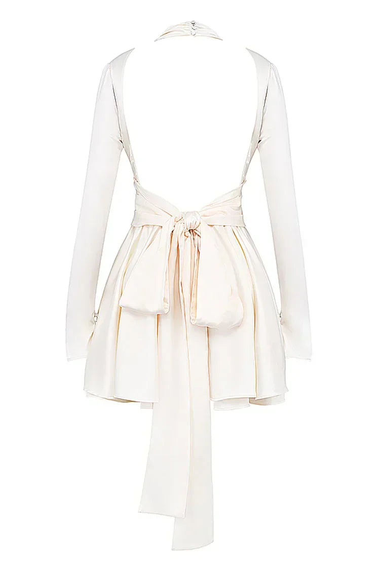 White Satin Mini Dress
