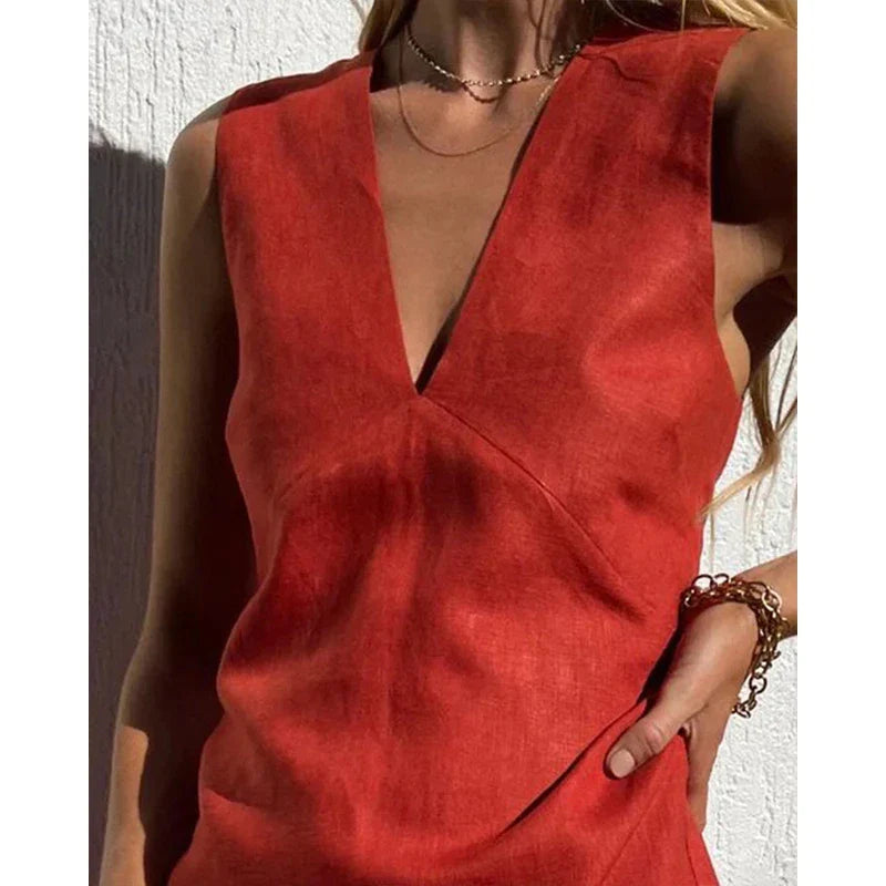 BEIBI LINEN DRESS