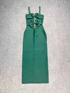 Strappy Hook Cut Out Bodycon Midi Dress