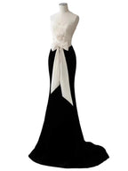 3D Flower Bowknot Patchwork Velvet Dress