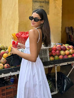 Backless Midi Dress Camisole Chic V - Neck & Easy Fit