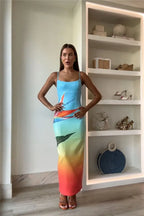 Floral Sequin Maxi Dress with Spaghetti Straps