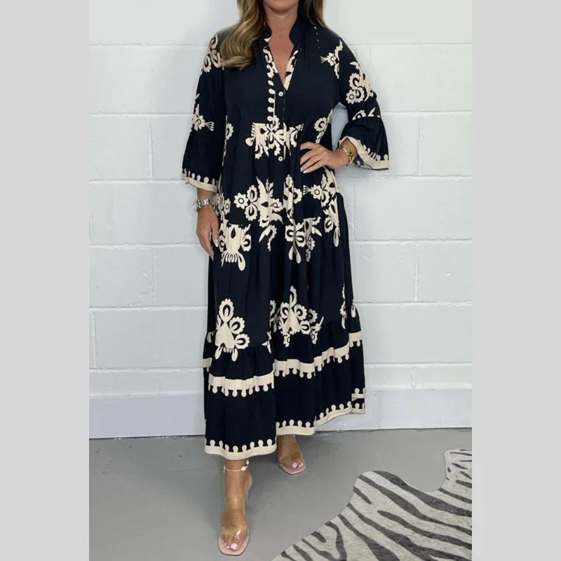 Katia Printed Dress For Vintage Inspired Dress with Premium Casual Styling