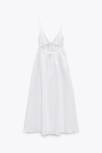 Backless Midi Dress Camisole Chic V - Neck & Easy Fit