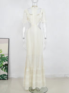 Deep V - Neck Tassel Long Party Dress