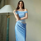 Off - the - Shoulder Strapless Backless Maxi Dress