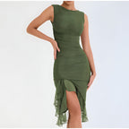 Penelope Effortless Midi Dress with Ruffles Boutique Collection