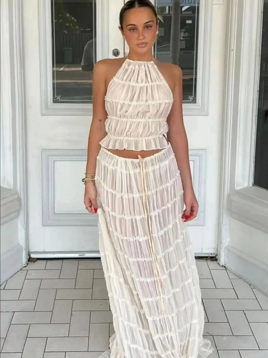 Eva Statement Long Lace Dress for Ceremony Everyday Luxe Edit