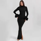 Bubble Long Sleeved Maxi Dress
