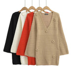 3D Flower Hand Crotch Full Flare Sleeve Sweater Dress
