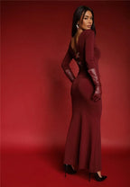 Two Butterfly Long Sleeve Maxi Dress