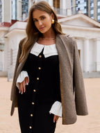 Patchwork Contrast Ribbed Midi Dress