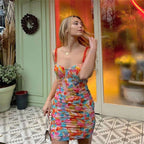 Hot Springs Ruched Summer Mini Dress
