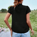 Summer Office Casual Bow Tie Collar Blouse
