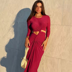 Long - Sleeved Irregular Bodycon Dress