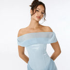 Patchwork Diagonal Collar Women Maxi Dress