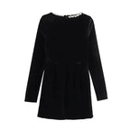 Black Rhinestone Velvet Mini Dress