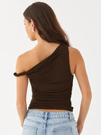 Basic OffShoulder Ruched Tank Top
