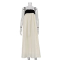 Contrast Color Block Open Back Long Dress