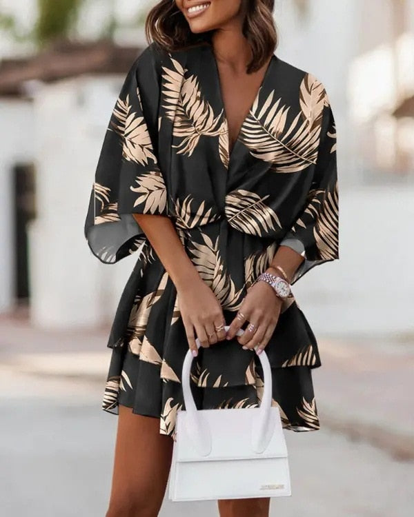 Filomena V-neck Mini Dress for Women Chic Boutique Style