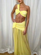 Sexy One Shoulder Maxi Knit Set