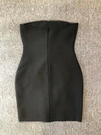 Diamonds Beaded Strapless Rayon Black Mini Dress