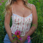 Backless Criss Cross TieUp Floral Cami Top