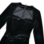 Velvet Elastic Tight Long Sleeved Dress