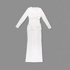 O - neck Long Sleeve Robe fashion Maxi Dress