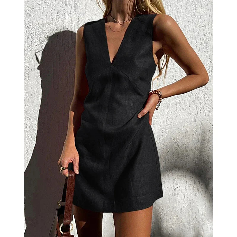 BEIBI LINEN DRESS
