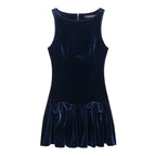 Bow Crew Neck Sleeveless Mini Dress