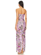Floral - Embellished Sequin Lavender Ankle Length Dress