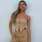 Bandage Corset Tieup Triangle Strapless