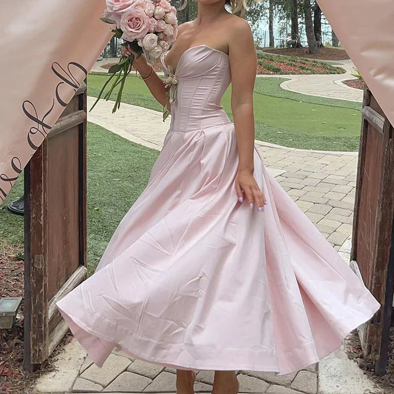 Elegant Multi Color Slim Long Dresses Ladies Sexy V Neck Wrap Chest Waist Party Dress Fashion Hollow Off Shoulder Pleated Dress
