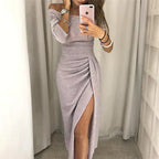 Donata Off-the-shoulder Glitter Dress for Women Classy Everyday Look