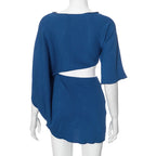 Cutout Mini Dress Short Sleeve & Loose Fit