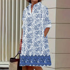 Alba Boutique Women's Midi Shirt Dress with Button Placket Collection