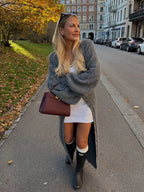 Elegant Modest Knitted Long Dress Loose Buttons Sweater Cardigans 2025 Fall Commuter Lady Fashionable Trendy Casual Woman Wear