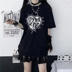 Gothic Vintage Print Black Tshirt