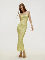 Brooke Exclusive Long Multicolored Floral Beach Dress Chic Silhouette Collection