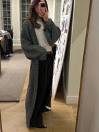 Elegant Modest Knitted Long Dress Loose Buttons Sweater Cardigans 2025 Fall Commuter Lady Fashionable Trendy Casual Woman Wear