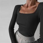 Basic Square Neck Knitted Tee