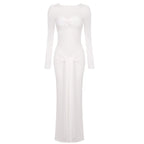 O - neck Long Sleeve Robe fashion Maxi Dress